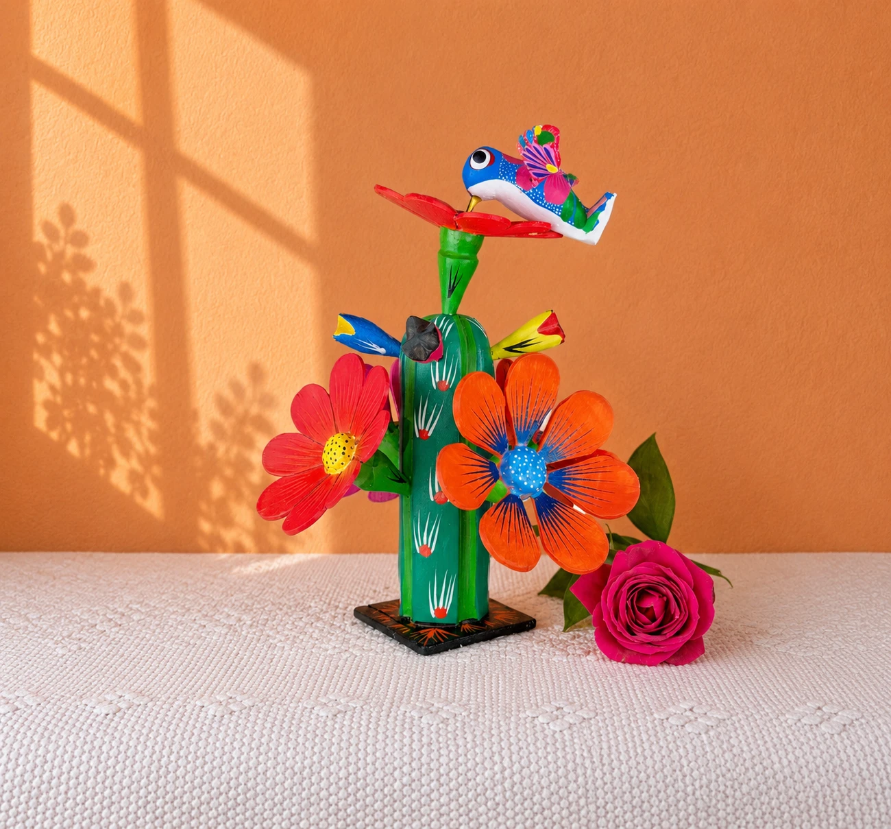 Alebrije Statue Cactus Biznaga Wooden Mexican Hummingbirg 01 Alebrije Statue Cactus Biznaga Wooden Mexican Hummingbirg - Image 1