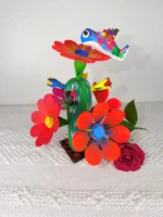 Alebrije Statue Cactus Biznaga Wooden Mexican Hummingbirg - Image 3