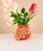 Barro Bordado Small Clay Vase Handmade in Oaxaca