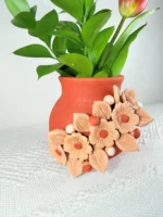 Barro Bordado Small Clay Vase Handmade in Oaxaca - Image 4