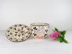 Black Ceramic Dinnerware Mug and Saucer - Image 3