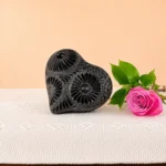 Black Clay Handcarved Wall Heart