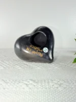Black Clay Handcarved Wall Heart - Image 2