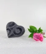 Black Clay Handcarved Wall Heart - Image 3