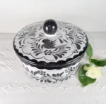 Black Handmade Ceramic Tortilla Warmer - Image 2
