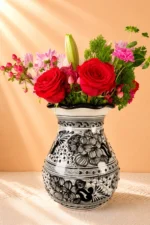Black Traditional Talavera Vase