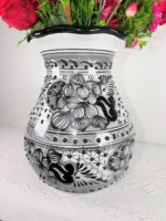 Black Traditional Talavera Vase - Image 8