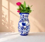Blue Ceramic Vase Handmade in Mexico