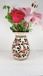 Butterfly Ceramic Vase Handcrafted in Mexico - Image 3