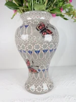 Butterfly Clay Vase Handmade in Mexico - Image 2