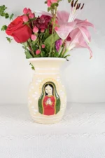 Ceramic Virgin Mary Handcrafted Vase Made in Mexico - Image 3