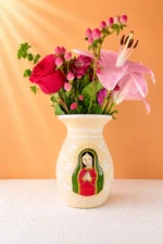 Ceramic Virgin Mary Handcrafted Vase Made in Mexico