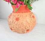Clay Embroidered Clay Vase Handcrafted in Oaxaca - Image 3