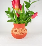 Clay Floral Vase Handamade in Oaxaca - Image 2