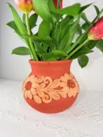 Clay Floral Vase Handamade in Oaxaca - Image 4