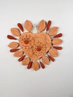 Clay Heart Wall Decor Handmade in Oaxaca - Image 3