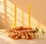 Embroidered Clay Candleholder Wreath from Oaxaca