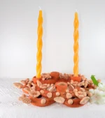 Embroidered Clay Candleholder Wreath from Oaxaca - Image 3
