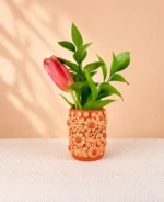 Embroidered Clay Small Oaxaca Vase