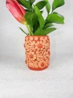 Embroidered Clay Small Oaxaca Vase - Image 3