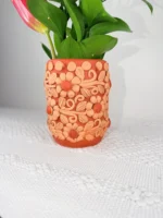 Embroidered Clay Small Oaxaca Vase - Image 4
