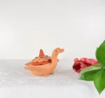Embroidered Clay Swan Jewerly Trinket Box - Image 2