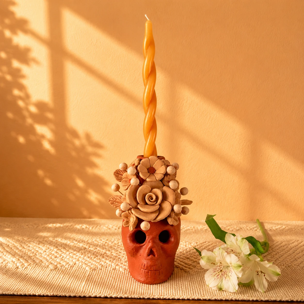Filigrana-Clay-Skull-Dia-de-los-Muertos-01-1.webp Filigrana Clay Skull Dia de los Muertos - Image 1