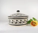 Handcrafted Black Ceramic Tortilla Warmer - Image 3