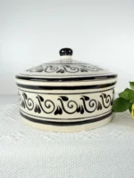 Handcrafted Black Ceramic Tortilla Warmer - Image 2