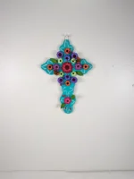 Handcrafted Crucifix Clay from Metepec Mexico Wall Decor - Image 2