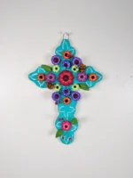 Handcrafted Crucifix Clay from Metepec Mexico Wall Decor - Image 3