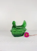 Handcrafted Glass Hen Dish - Image 2