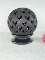 Handmade Black Clay Luminaria Candleholder - Image 2
