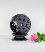 Handmade Black Clay Luminaria Candleholder - Image 3