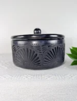 Handmade Black Clay Tortilla Warmer - Image 3