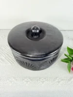 Handmade Black Clay Tortilla Warmer - Image 4