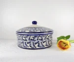 Handmade Ceramic Tortillero in Blue - Image 3
