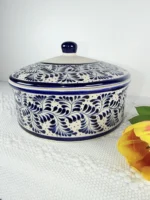 Handmade Ceramic Tortillero in Blue - Image 2