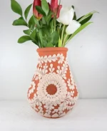 Handmade Clay Flower Vase made in Mexico - Image 2