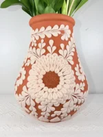 Handmade Clay Flower Vase made in Mexico - Image 4