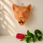 Handmade Clay Jaguar Hanging Mask