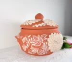 Handmade Clay Tortillero with lid from Michoacan - Image 3