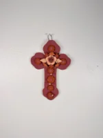 Handmade Crucifix Clay from Metepec Mexico Wall Decor - Image 3