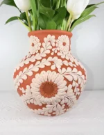 Handmade Filigrana Clay Vase from Michoacan - Image 4