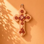 Handmade Mexican Clay Cross, Wall Decor