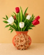 Handmade Oaxaca Terracota Floral Vase