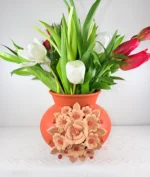 Handmade Oaxaca Terracota Floral Vase - Image 2