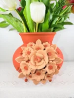 Handmade Oaxaca Terracota Floral Vase - Image 3