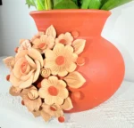 Handmade Oaxaca Terracota Floral Vase - Image 4
