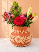 Handmade Red Clay Vase from Oaxaca
